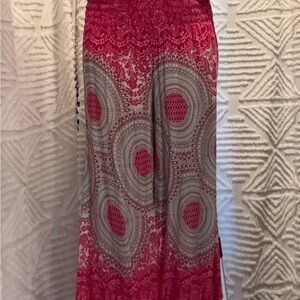 Elegant Women's Red and Gray Maxi Pants